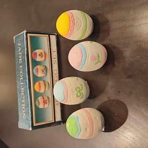 Easter Egg, Bisque Porcelain Jade collection 4 pc set New